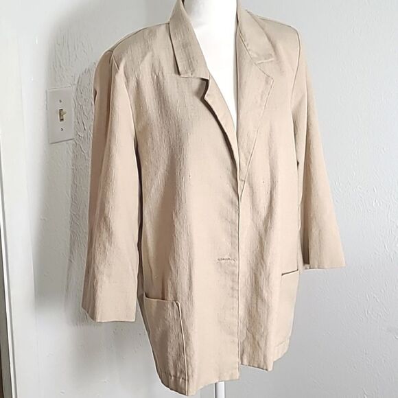 Joanna Vintage Beige Suit Jacket, Size Medium - Picture 1 of 11